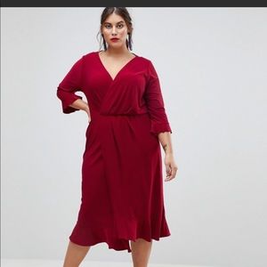 ASOS Curve MIDI Wrap Dress
